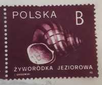 Znaczek stemplowany Żyworódka Jeziorowa, 1990 rok, J. Brodowski