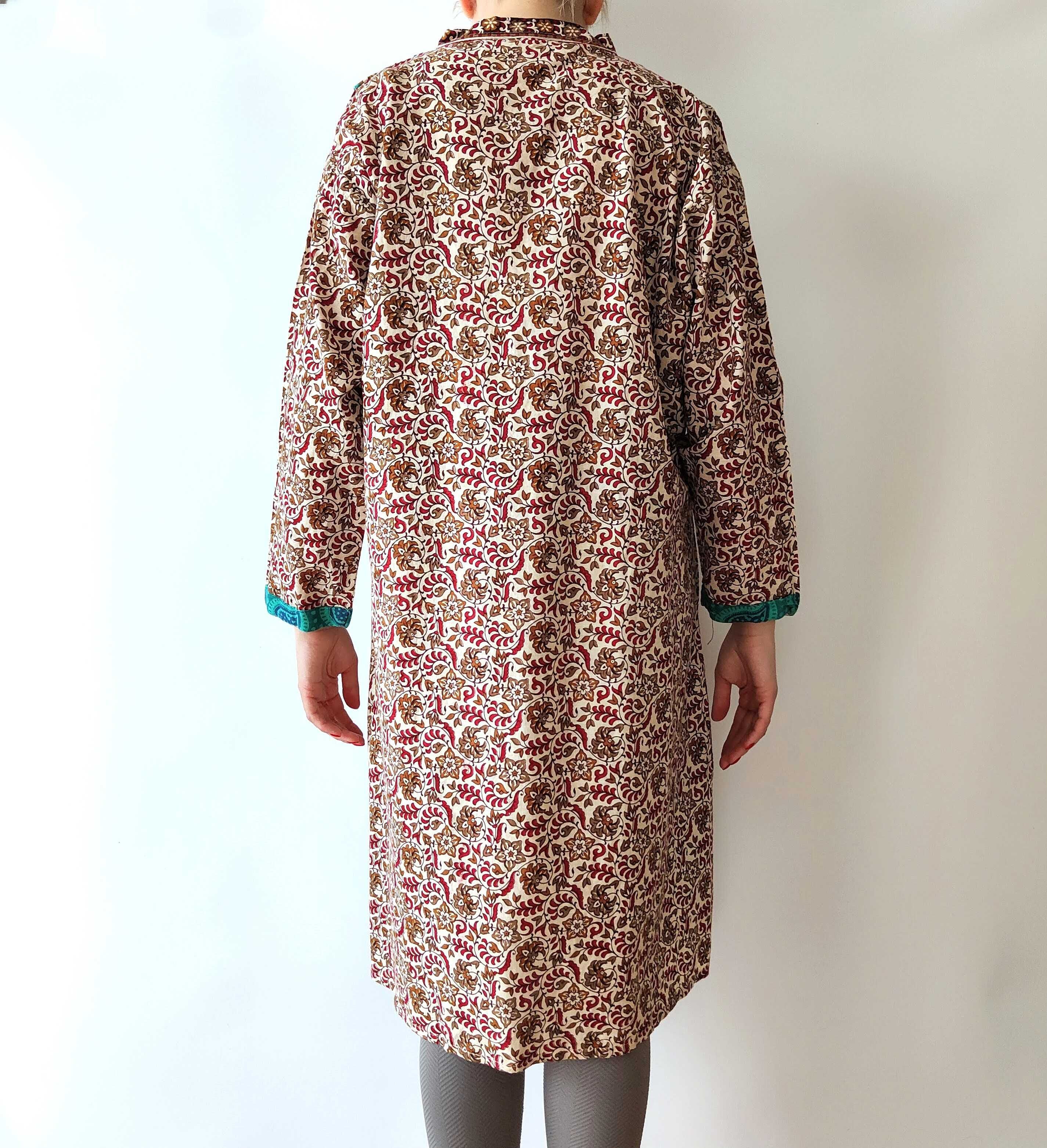 Tunika indyjska sukienka XXL 44 bawełna vintage retro hippie wzór