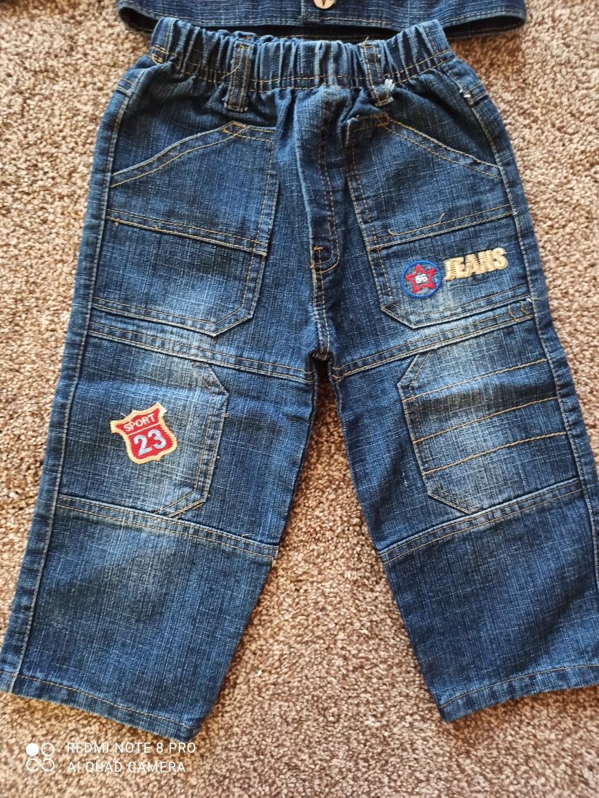 Kurtka i spodnie jeansowe 12-18 miesiecy Cena za komplet