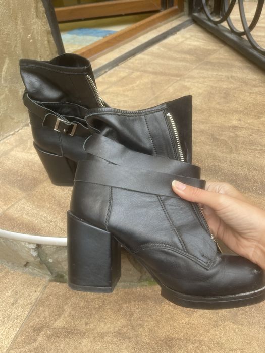 Ботинки на меху кожа