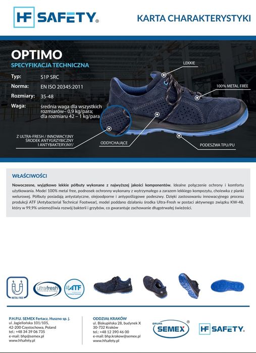 Półbuty ochronne Optimo S1P SRC