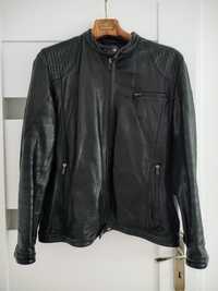 Bomber jacket, ramoneska męska Trussardi Jeans, skóra jagnięca