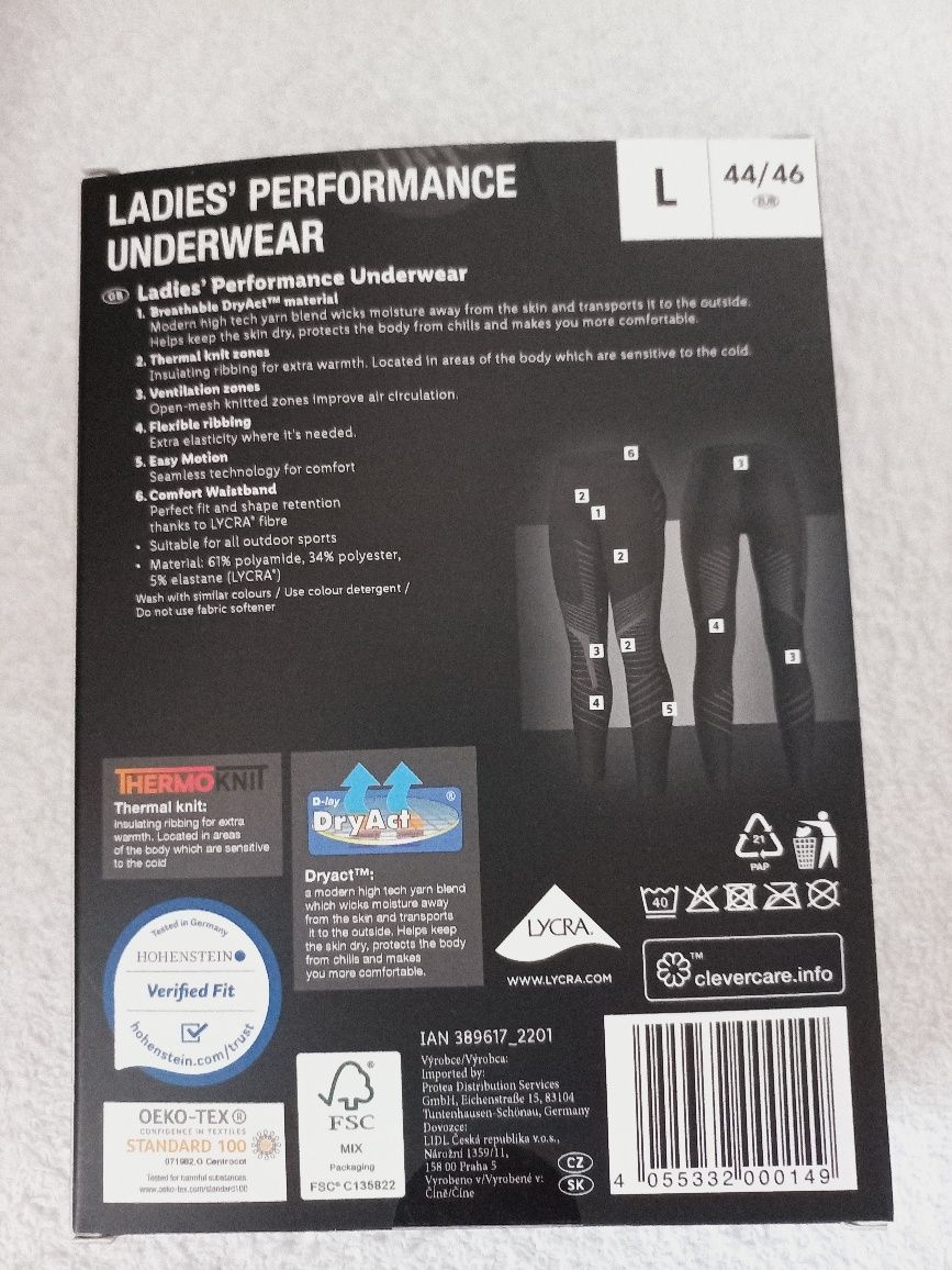 Legginsy damskie extra-warm z wstawka termo  L 44/46