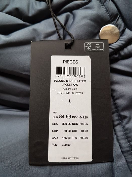 L 40 Pieces Louie puffer kurtka zimowa damska ciepła zimowa granatowa