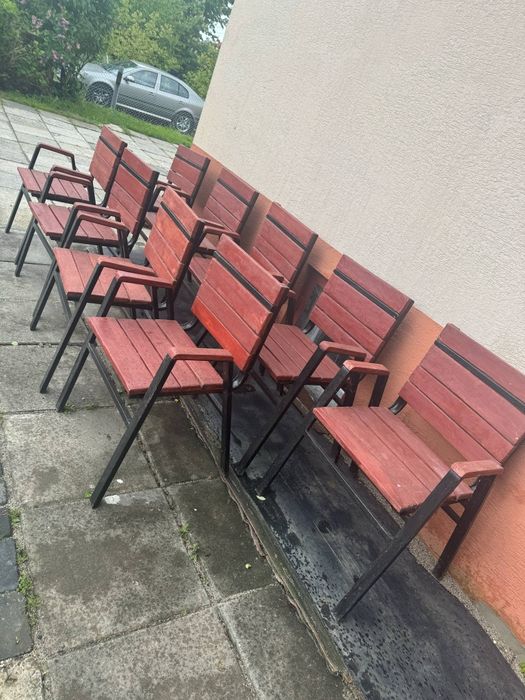 Krzesła ogrodowe  metalowo drewniane