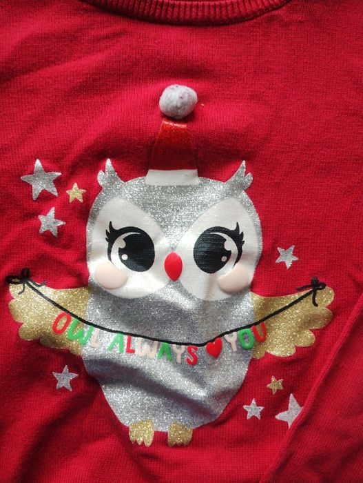 Sweterek świąteczny sowka h&m