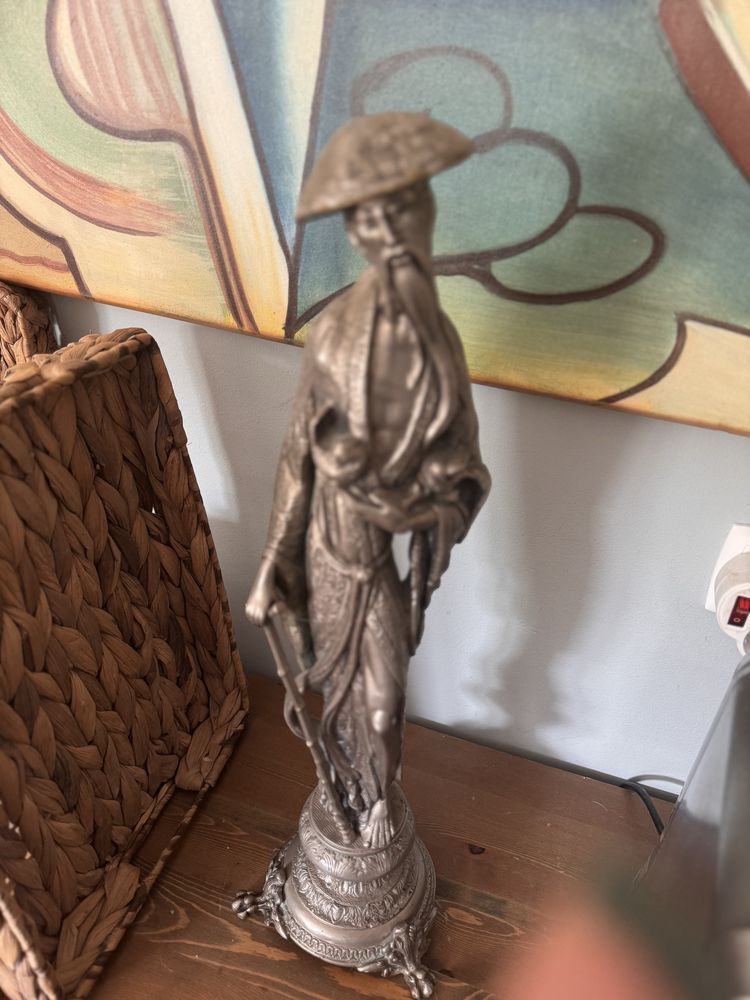 Vintage Estatua Juiz chinês em Estanho maciço