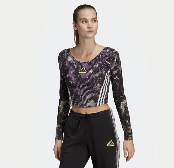 Укорочений лонгслів Adidas Hyperpulse