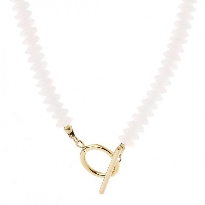 Naszyjnik stal szlachetna pozłacana 14k złotem