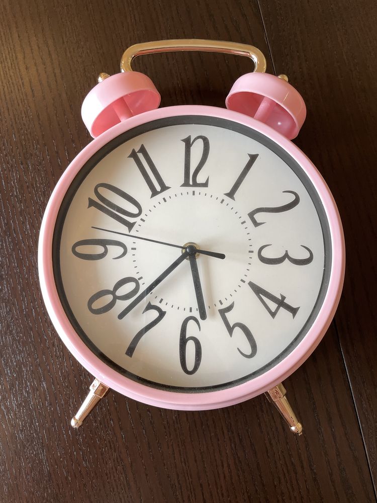 Relógio grande rosa claro novo para quarto menina
