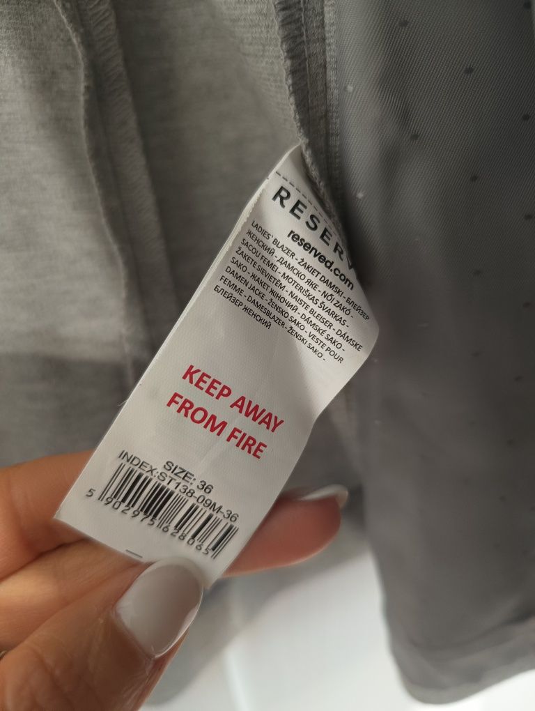 Reserved szara damska marynarka rozm 36