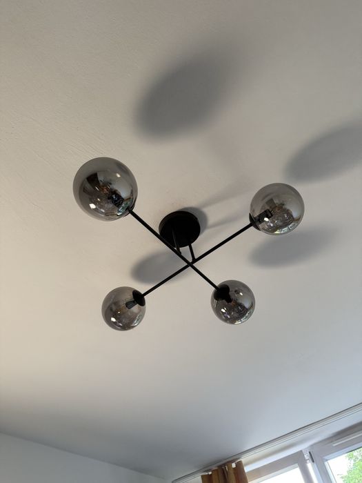Lampa sufitowa ROMA 4 BL nowoczesna, klosz, czarno/grafitowa