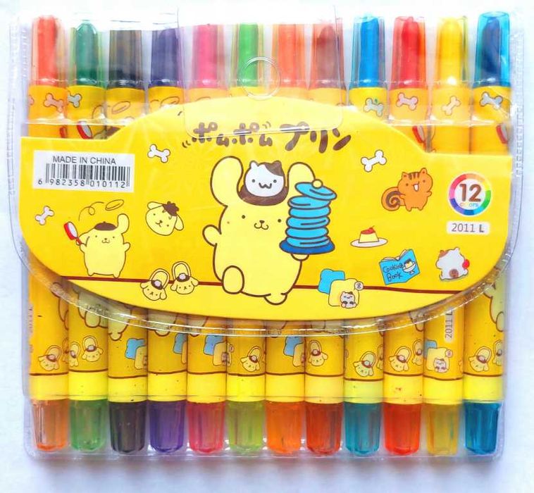 Kredki świecowe wykręcane 12 kolorów Pompompurin Sanrio Hello Kitty