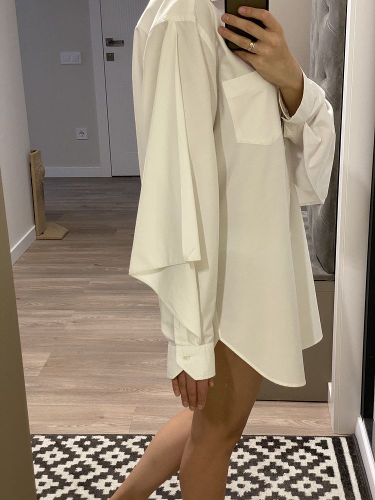 Біла сорочка бренду BEVZA oversize (можна носити як сукню-сорочку)
