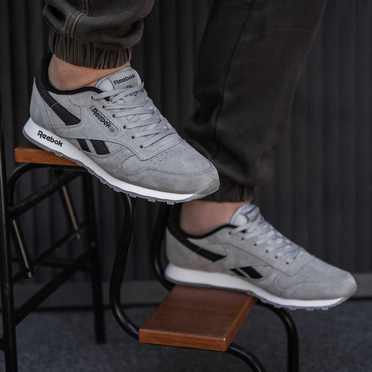 Кроссовки Reebok Clаssіc Grey Suede/Black Line