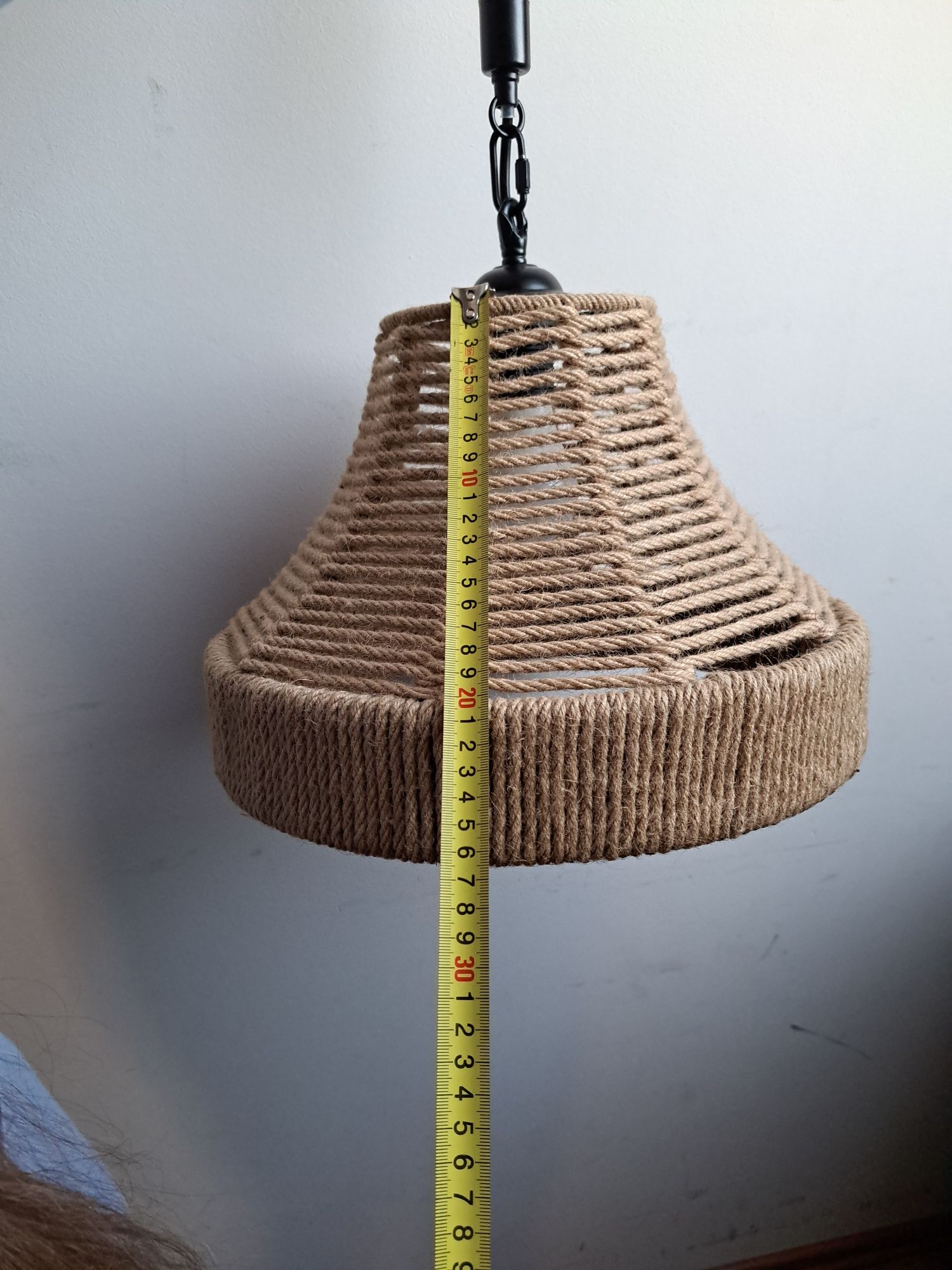 Lampa wisząca boho w oplocie jutowym basket j. nowa