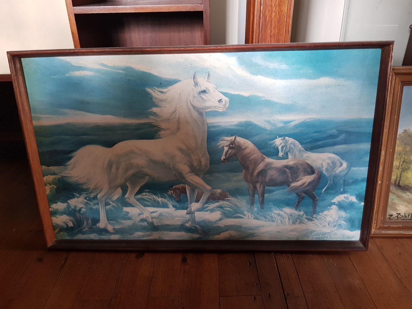 Quadro grande vintage cavalos