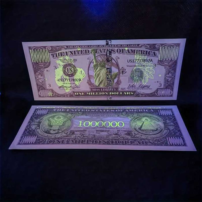 Kolekcjonerski Banknot Milion Dolarów z Johnem Adamsem i Miss Liberty