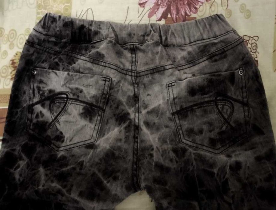 Джинсы серые на девочку джинсы на резинке хлопковые джинс сірі 155-164