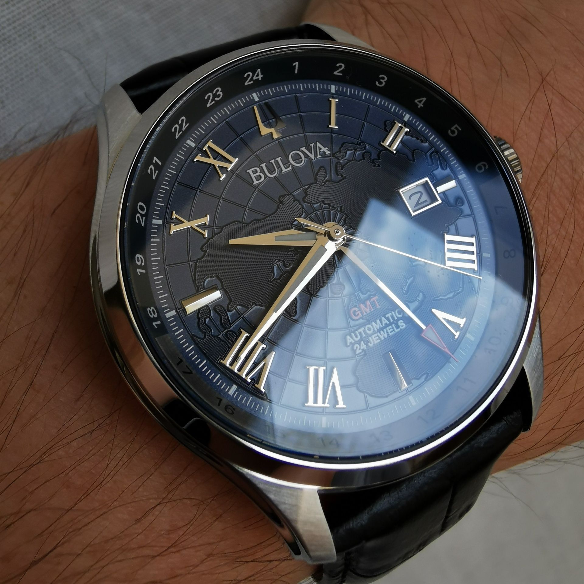 Zegarek Bulova Wilton GMT druga strefa czasowa najnowszy model