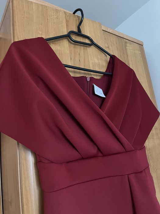 Elegancka Sukienka wesele poprawiny sylwester XS/34 falbany
