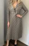 Shein sukienka midi plisowana vintage oldmoney aesthetic retro M