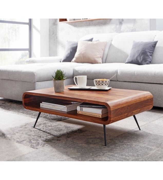 Drewniany stolik kawowy - Naturalne drzewo Sheesham OKAZJA