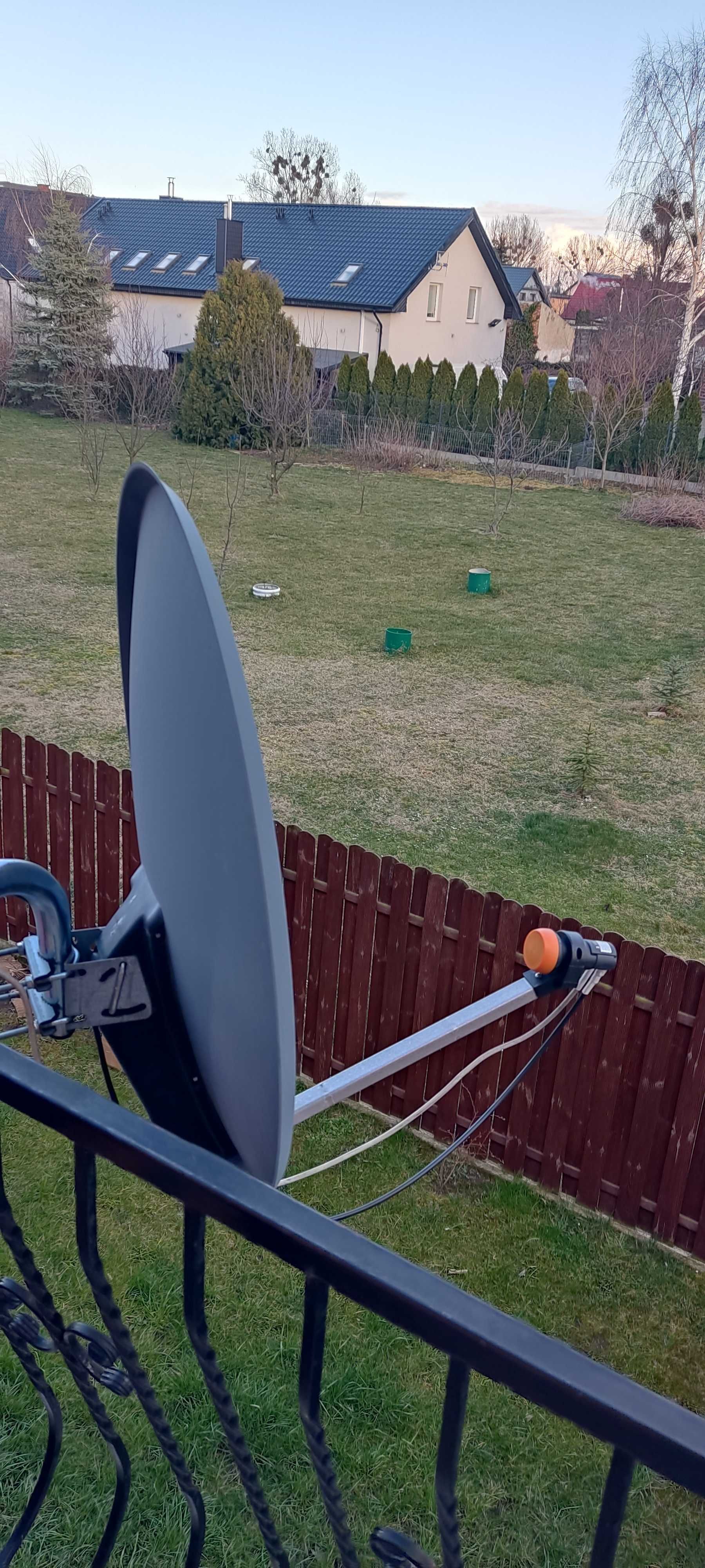 Antena satelitarna w komplecie z kablem antenowym