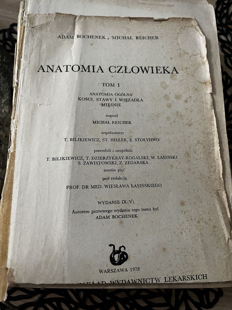 Anatomia człowieka tom 1 1978