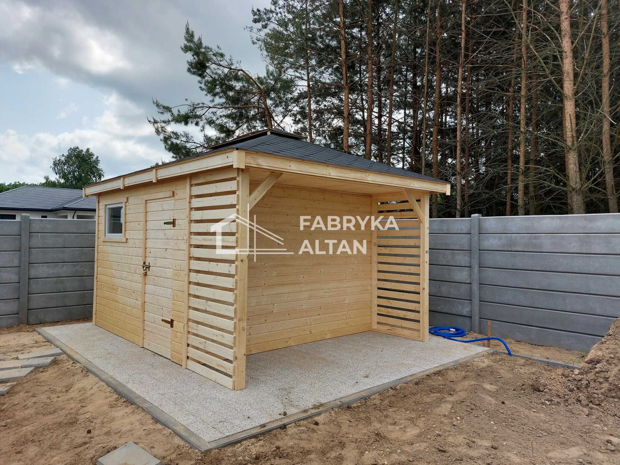 Domek narzędziowy, drewniany, domki z drewutnią, drewutnia
