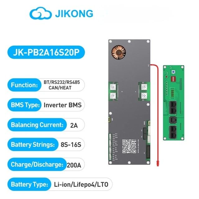 Комплект інверторана  bms Jikong JK PB2A16S20P дісплей екран 3.2