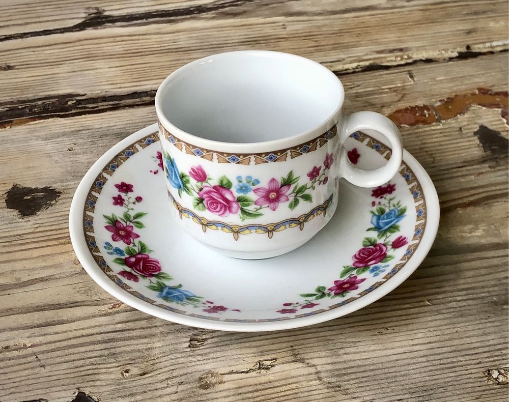 NOWY zestaw do kawy 6x filiżanka i spodek PRL Cup & Saucer porcelana