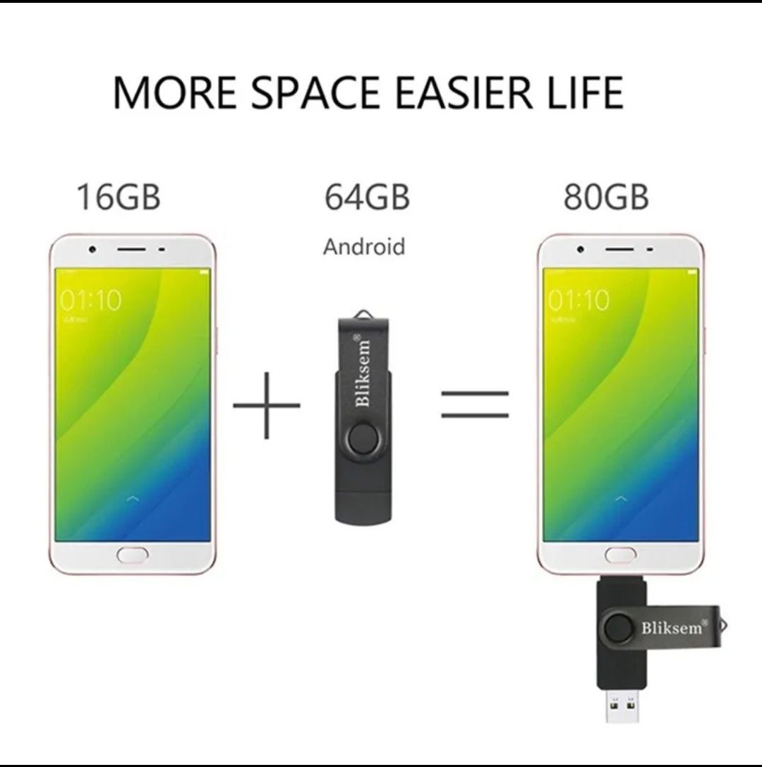 Флеш накопичувач-пам'ять 2в1 Bliksem Micro USB+USB2.0 OTG 64GB