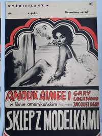 Plakat filmowy Sklep z modelkami 1969 Oryginał Prl Vintage