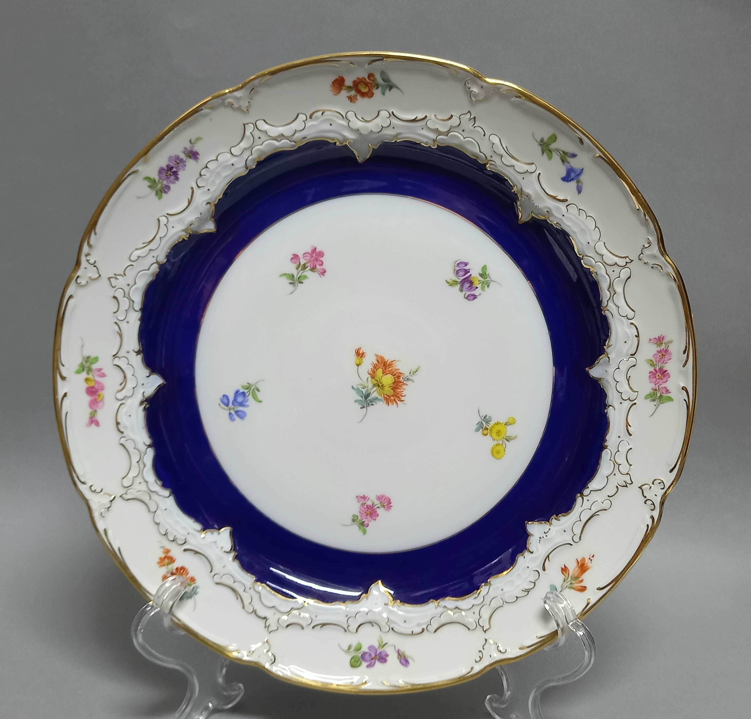 Kobaltowa patera, B-Form, Miśnia, Meissen