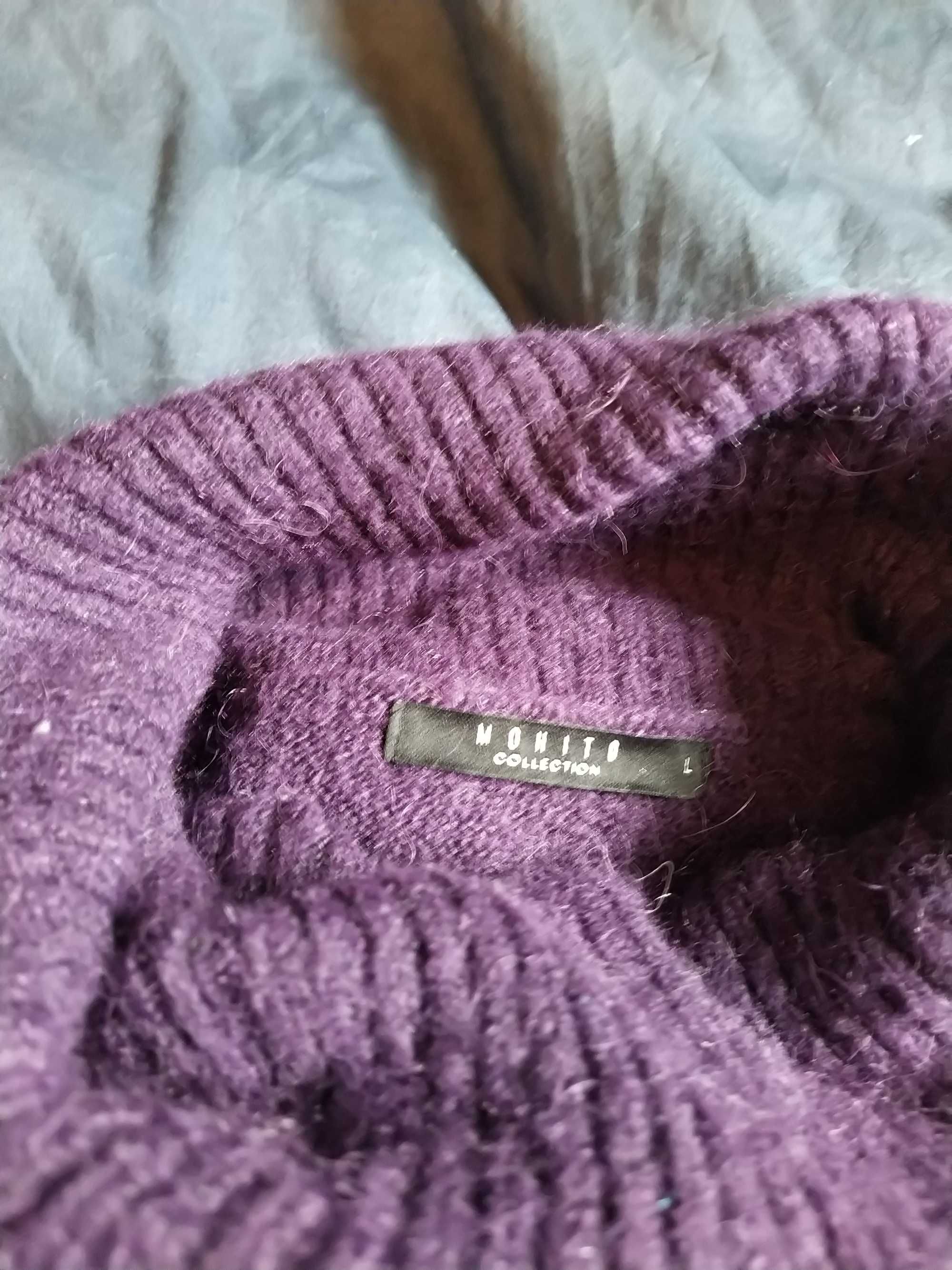 Wrzosowy sweter Mohito rozmiar L, oversize