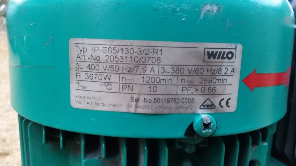 Pompa Obiegowa Wilo IP-E 65/130-3/2-R1 używana z gwarancją