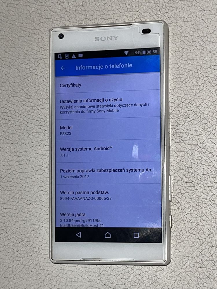 Sony Xperia Z5 Compact bialy telefon działający