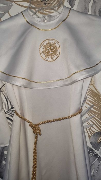 Alba, sukienka komunijna dla dziewczynki, 138-146 z pelerynką narzutką