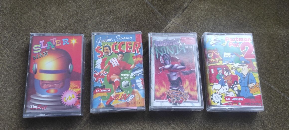 Commadore C 64 Gry Piłka Soccer Listonosz Pat Slater Man Bionic Ninja