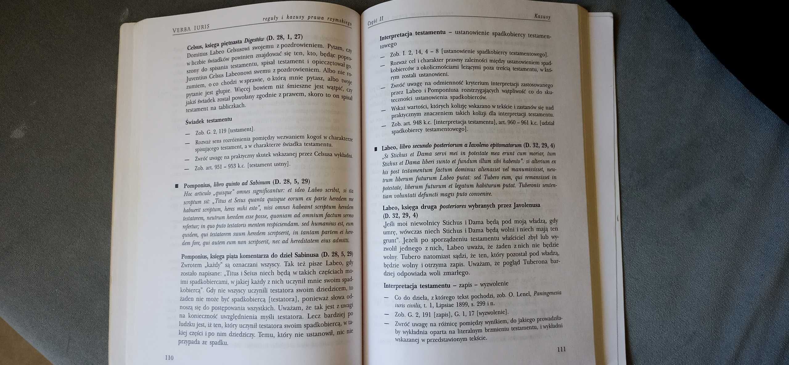Reguły i kazusy prawa rzymskiego Verba Iuris, W. Bojarski, A. Sokala