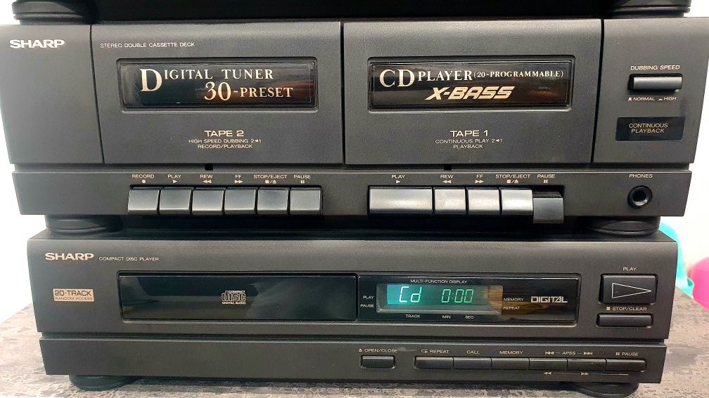 Retro Wieża Sharp CMS-150CD z gramofonem