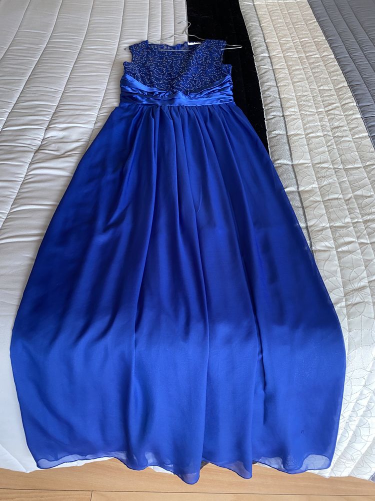 Vestido comprido azul