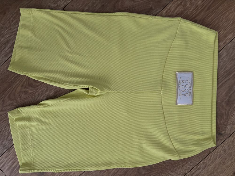 [L] Zielone, limonkowe leginsy, kolarki Cocomore