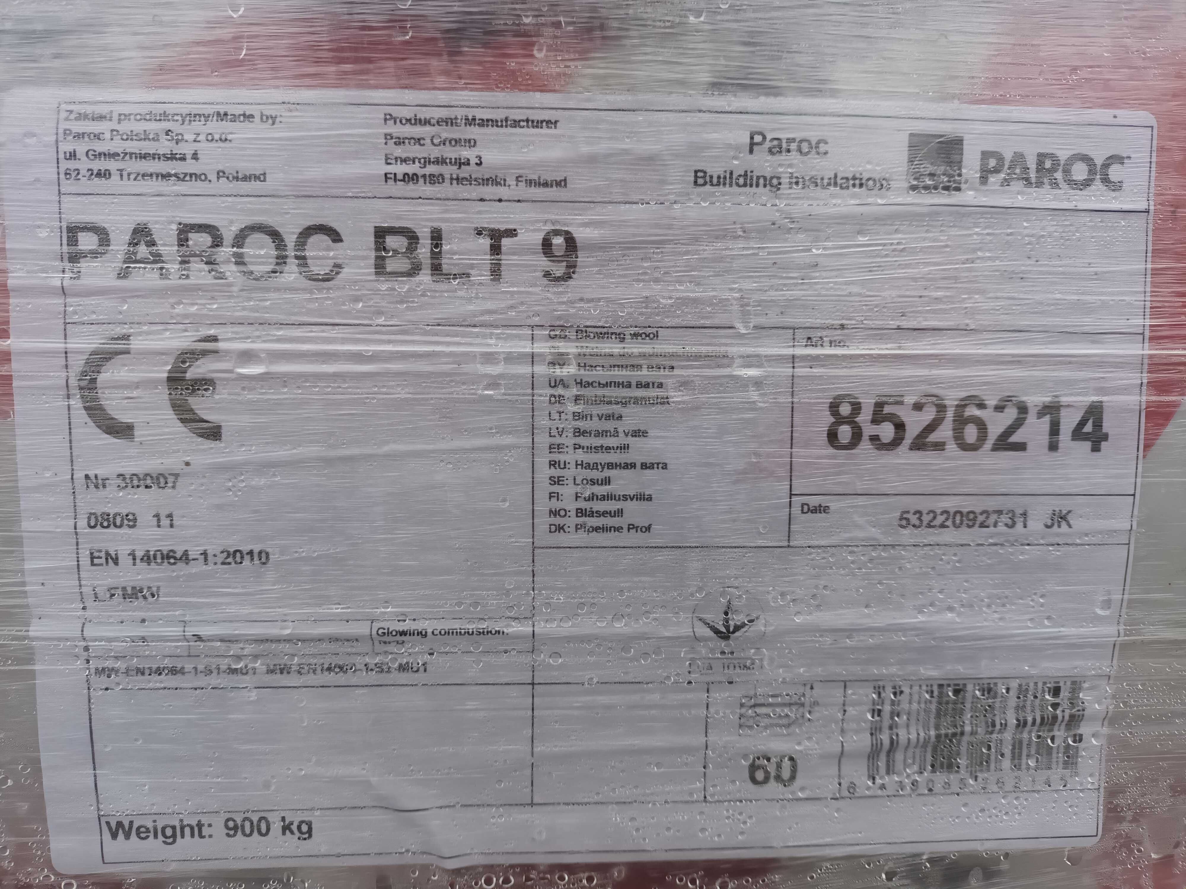 GRANULAT Wełna mineralna skalna Paroc BLT 9, 15KG
52 zł