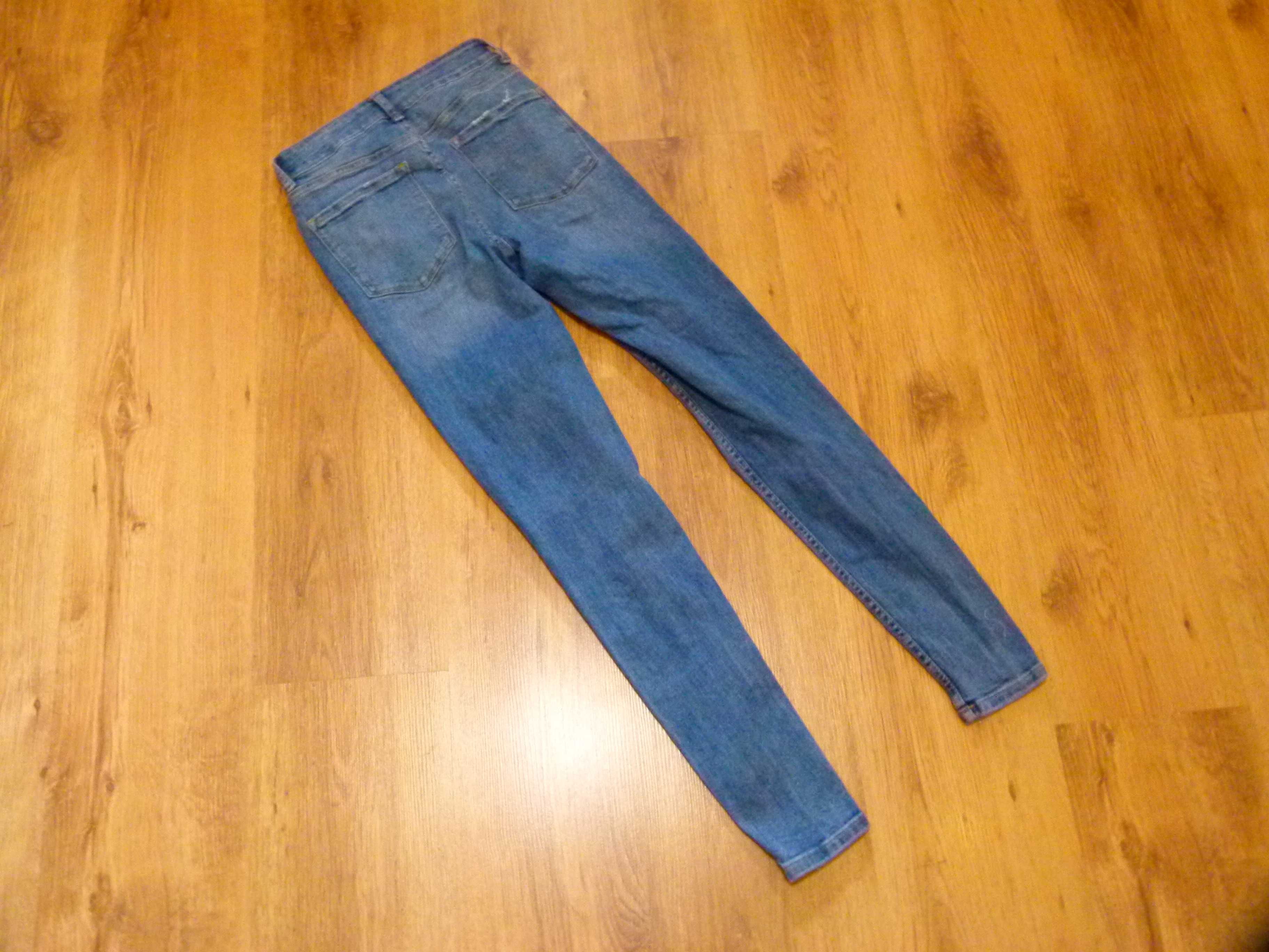 Denim Co. spodnie jeans rurki wysoki stan dziury rozm 34 XS