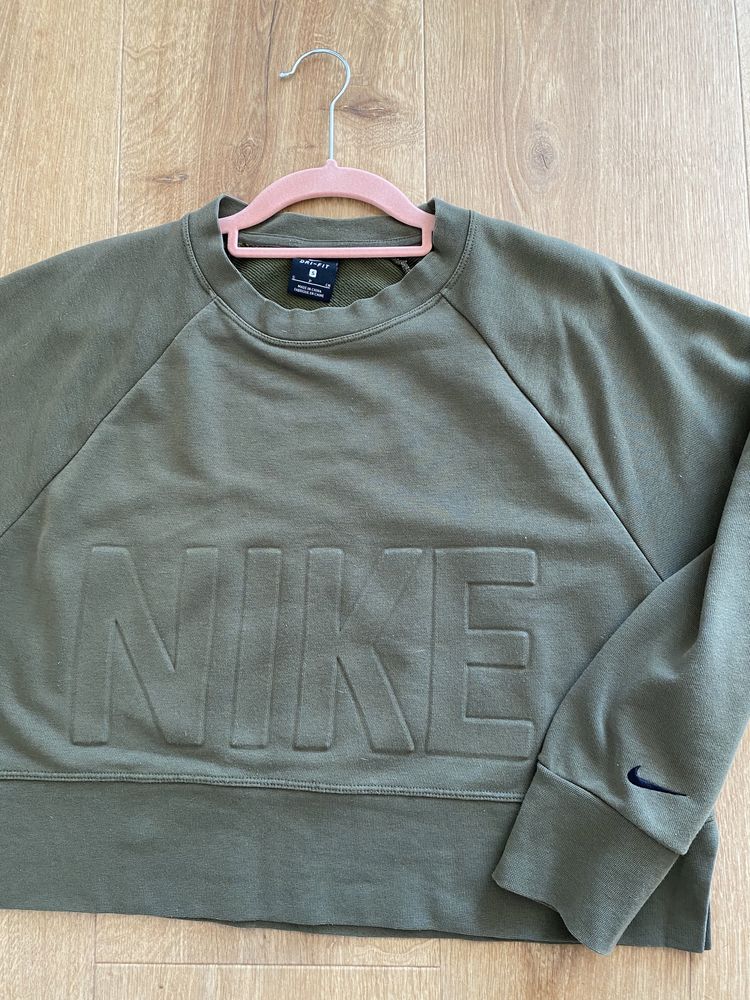 Nike khaki S bluza Dry-Fit Firest Green Cropped