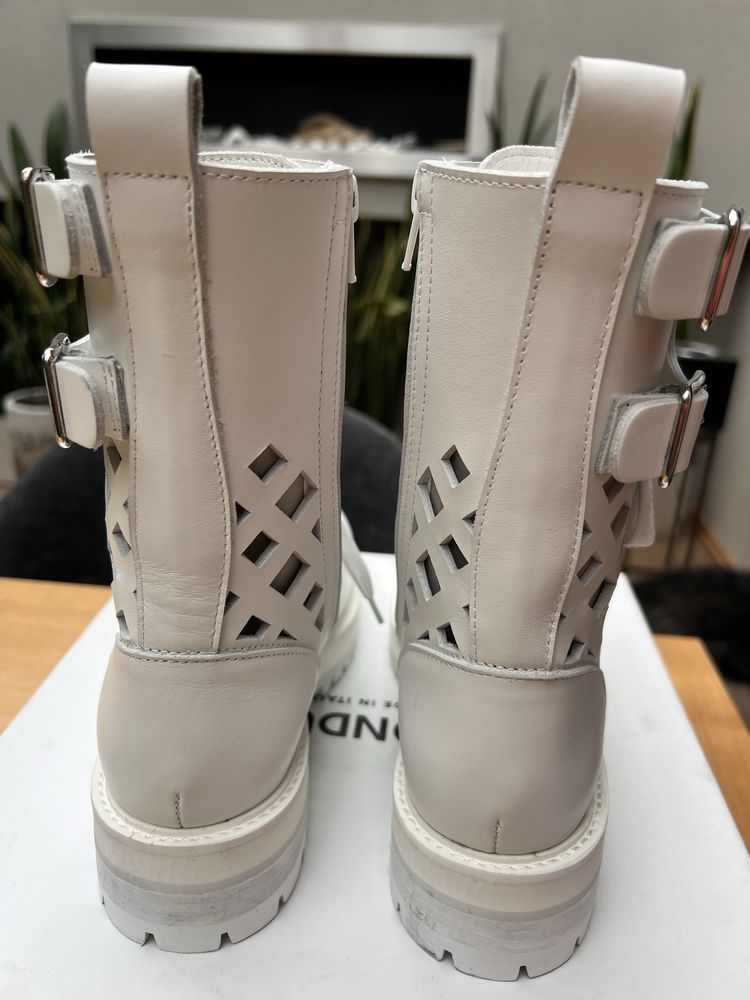DONDUP - made in Italy - skorzane botki rozmiar 38