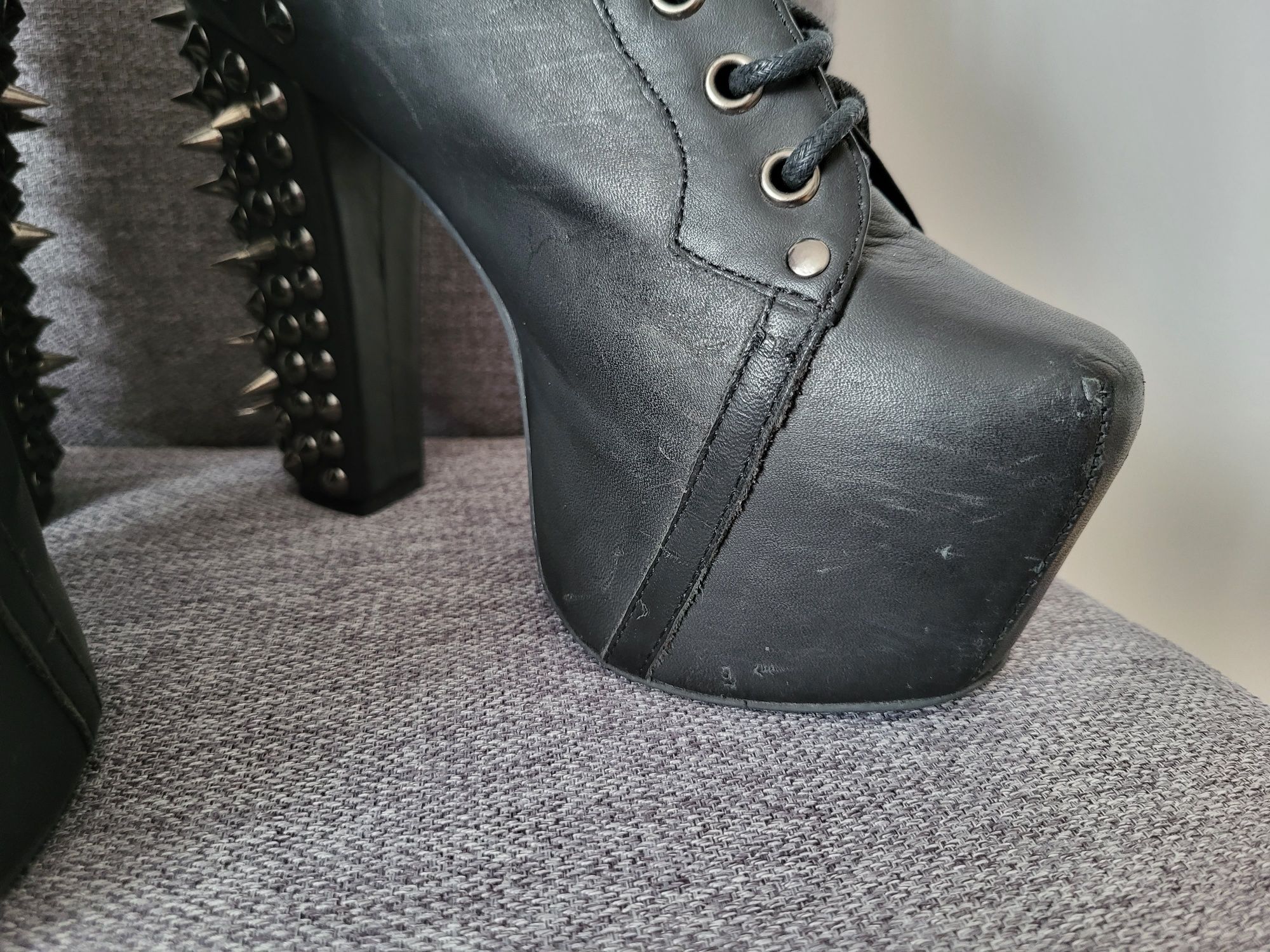 Jeffrey Campbell Botki LITA na obcasie skóra r.37