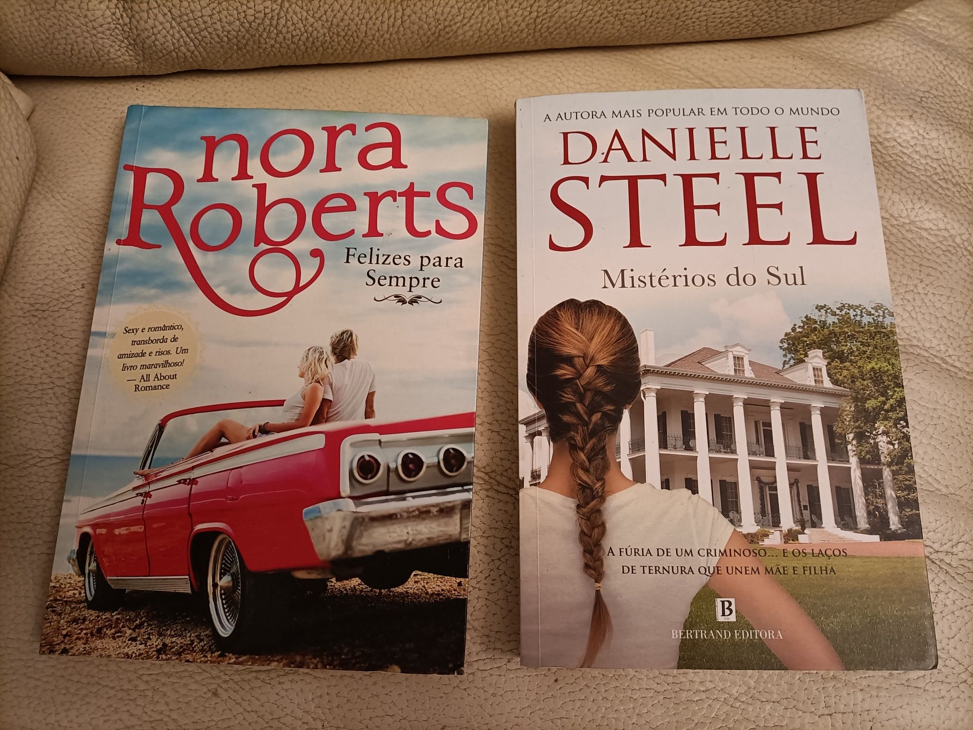 Livros Mistérios do Sul de Danielle Steel e Felizes p/Sempre de Nora